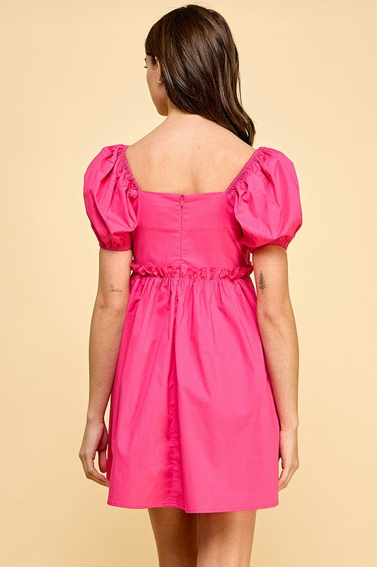 Fuschia Sweetheart Neckline Dress