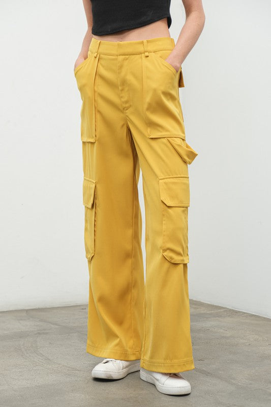 YELLOW CARGO PANTS