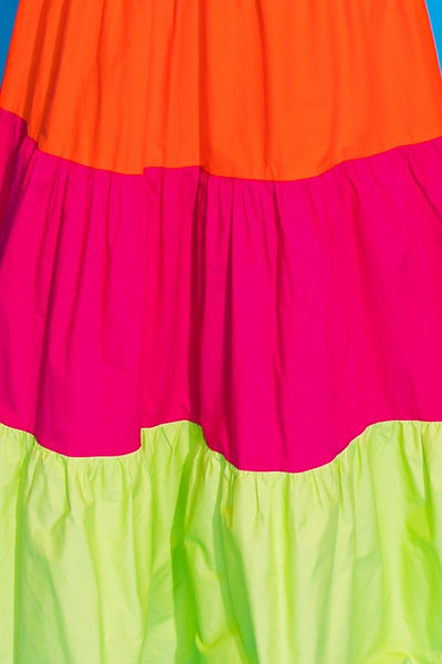 Color Blocked Maxi Dress