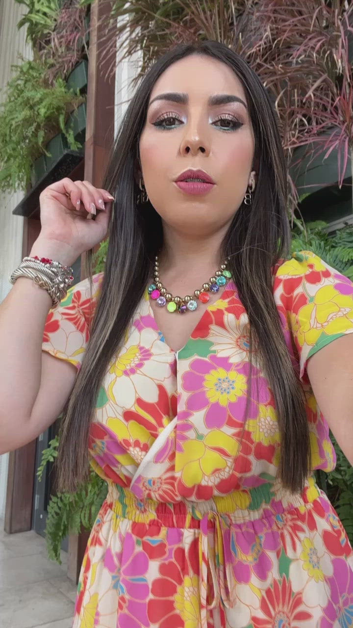 Citrus Floral Flutter Romper