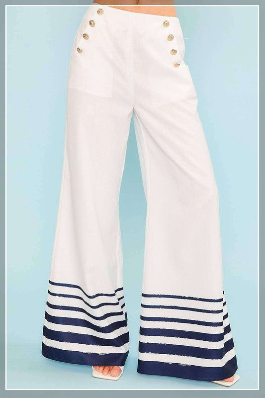Stripe Wide Fit Pants