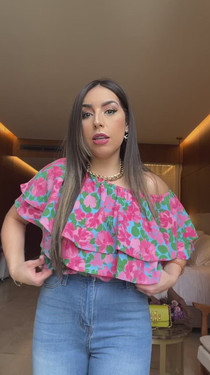 Blossoms One Shoulder Top