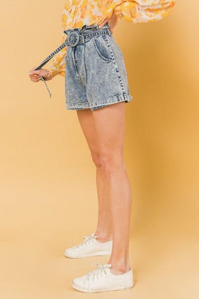 ACID WASH DENIM SHORTS