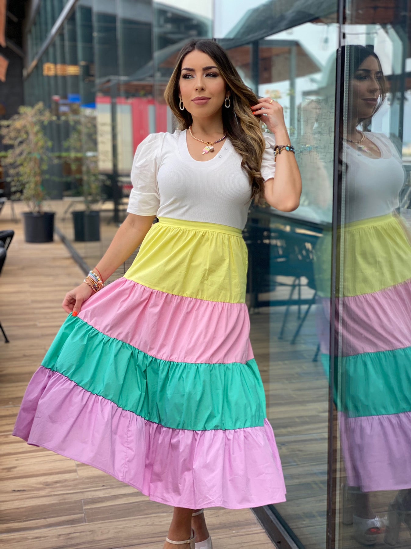 Color Blocked Long Dress