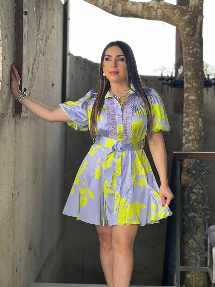 Satin Floral Dress
