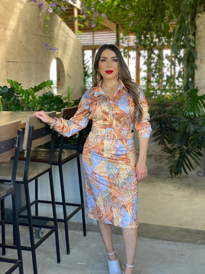 Floral Mosaico Print Skirt Set