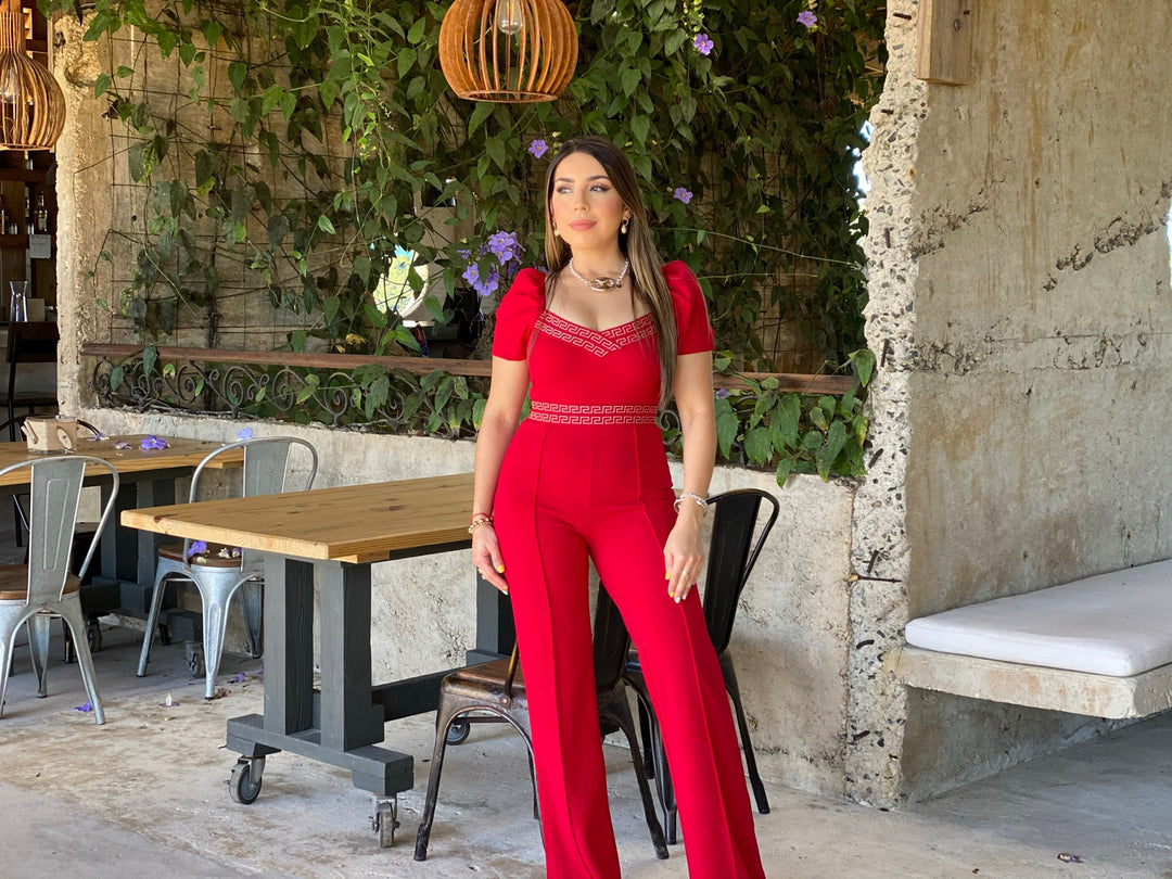 Greek Border Pattern Jumpsuit