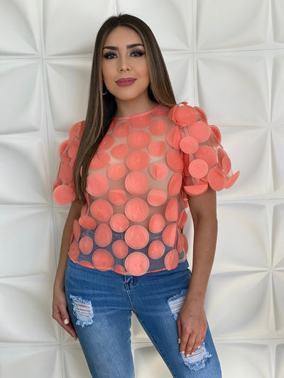 POLKA DOT SEE THROUGH TOP