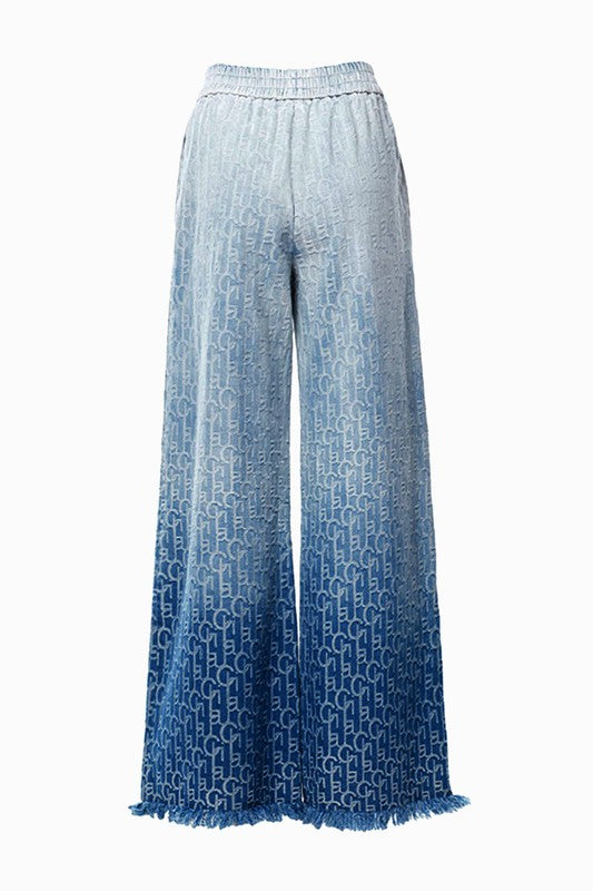 Jacquard Ombre Wide Leg Pants