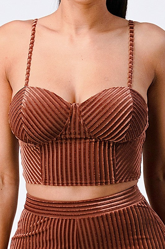 Mesh Velvet Pant Set