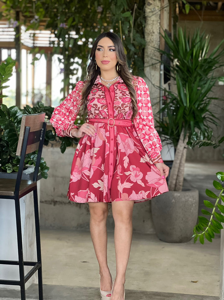 Pink Multi Mini Dress
