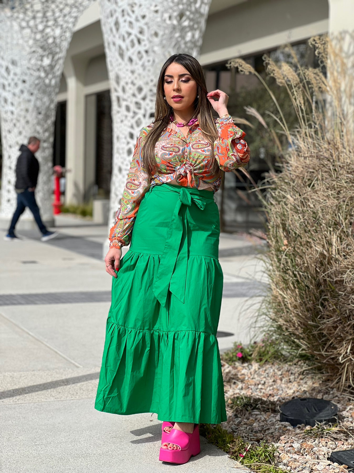 Green Maxi Skirt