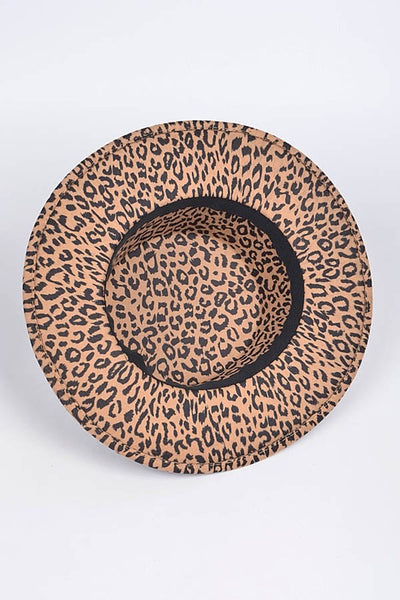 Leopard Print Flat Fedora