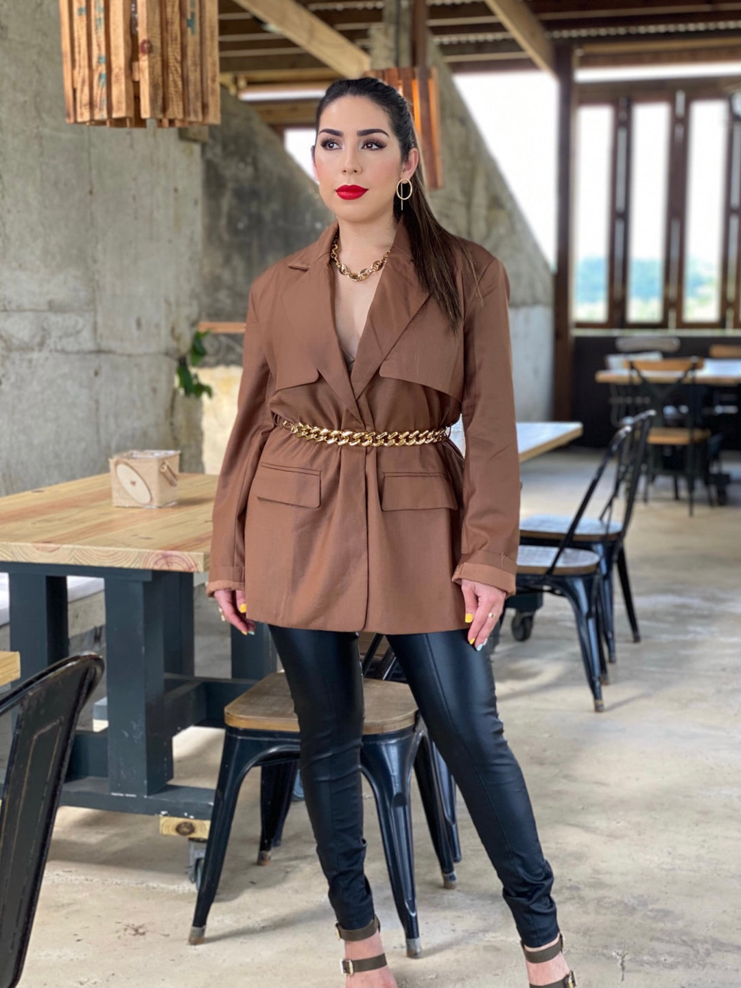 Long Sleeve Solid Wrap Blazer