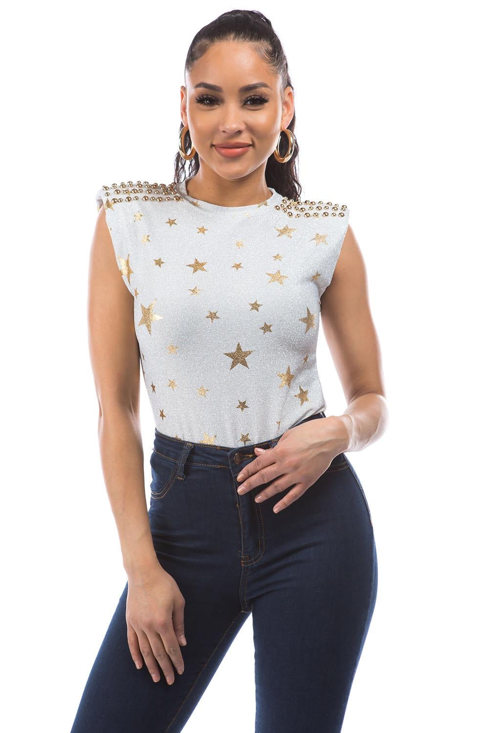 Metallic Star Top