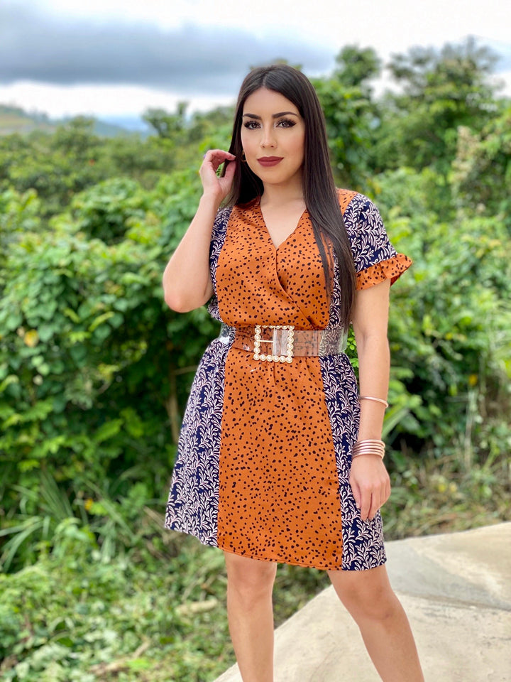 Mixed Print Dress