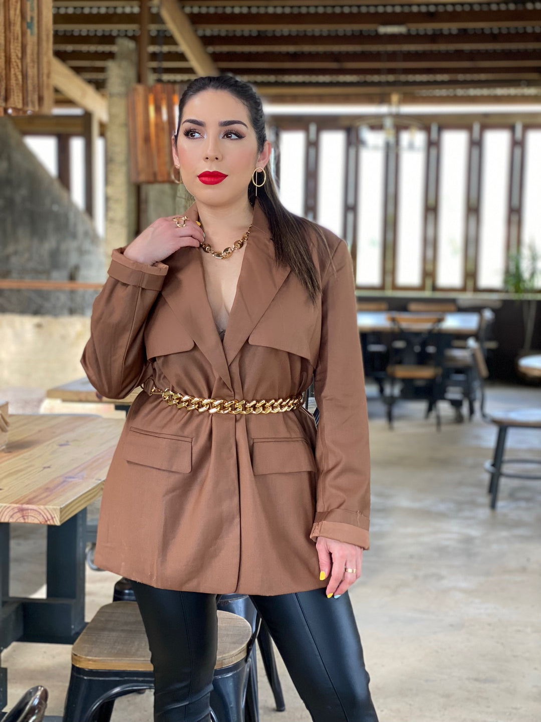 Long Sleeve Solid Wrap Blazer