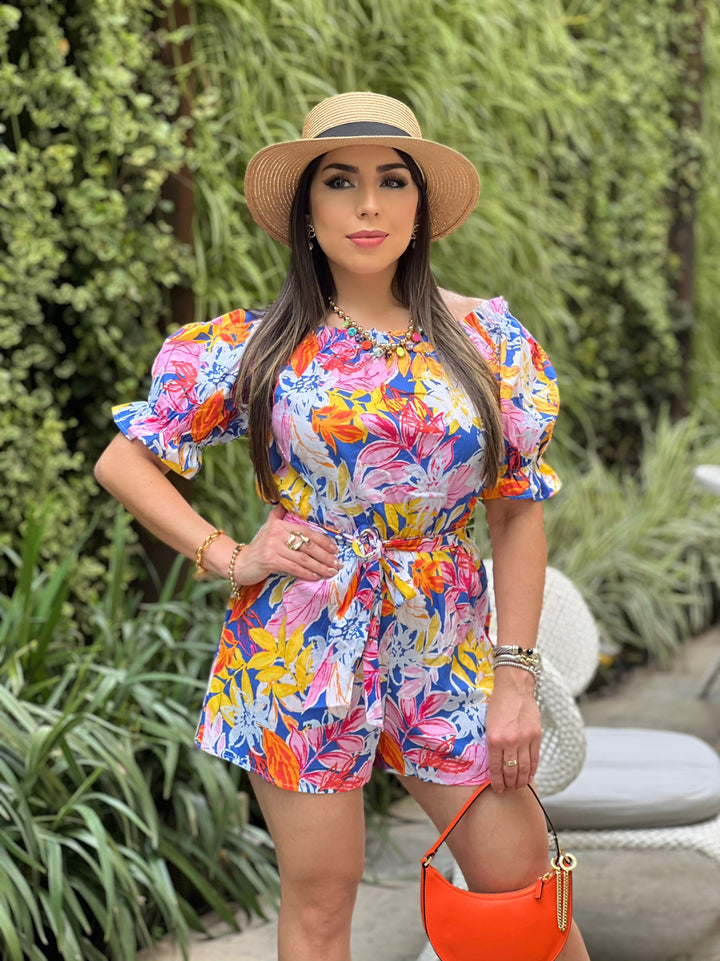 Tropical Off ShoulderRomper