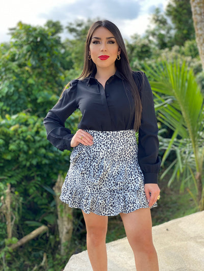 Lucia Leopard Ruffle Skirt