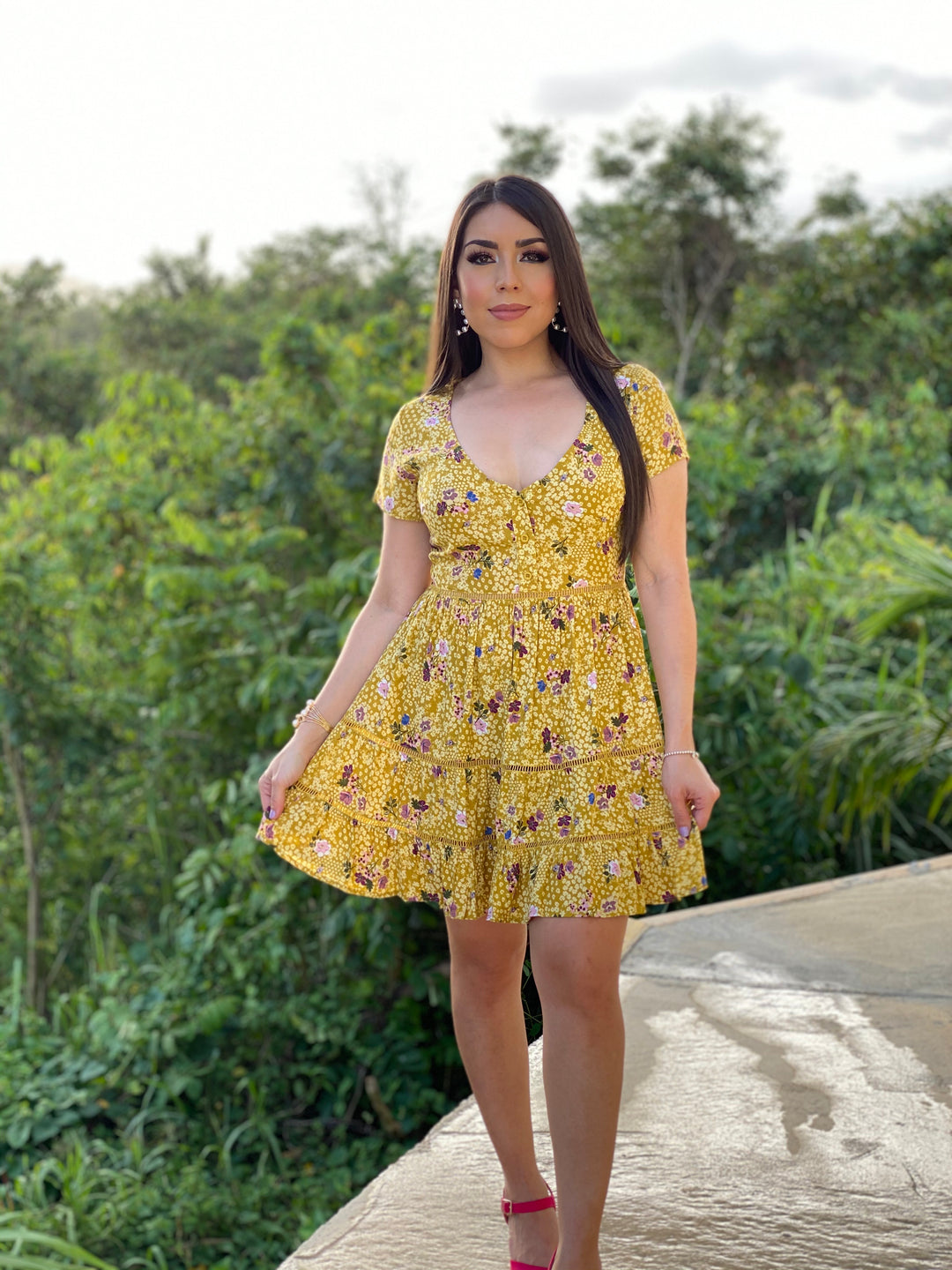 Trim Layer Mini Dress