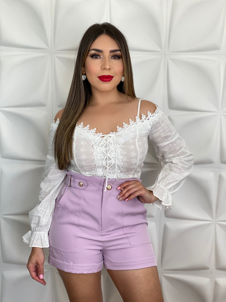 Long Sleeve Shoulder Top