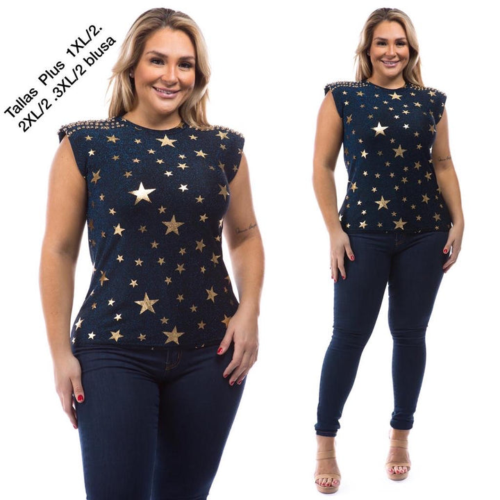 Metallic Star Top