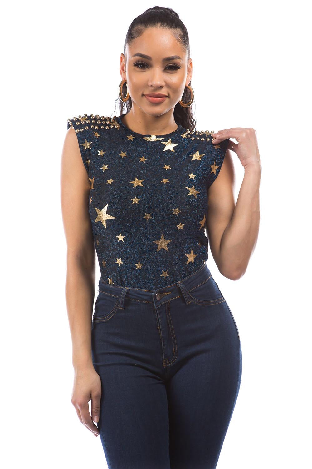 Metallic Star Top