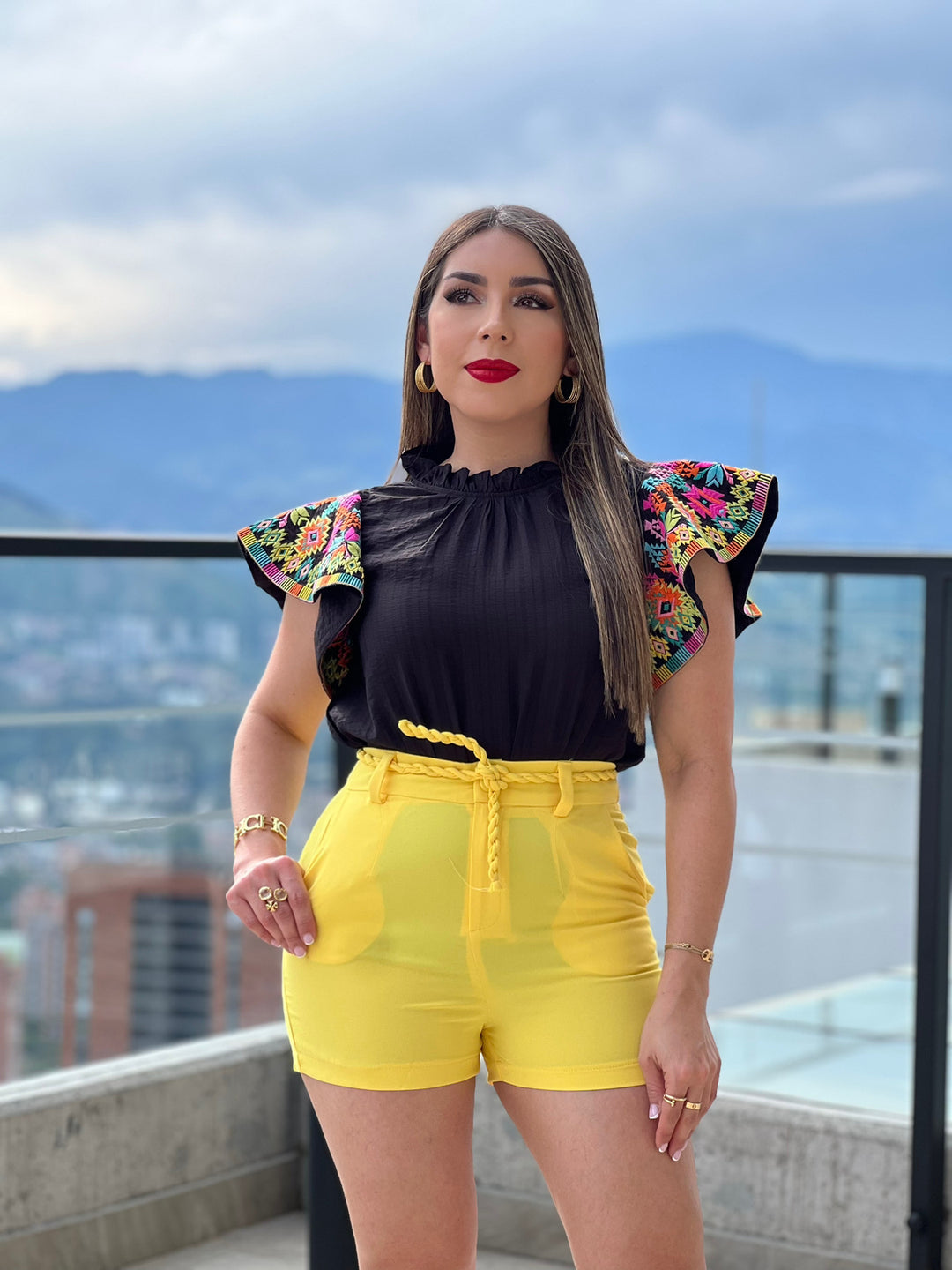 Yellow Dressy Shorts
