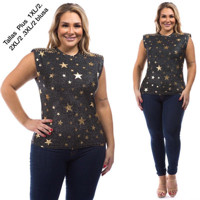 Metallic Star Top