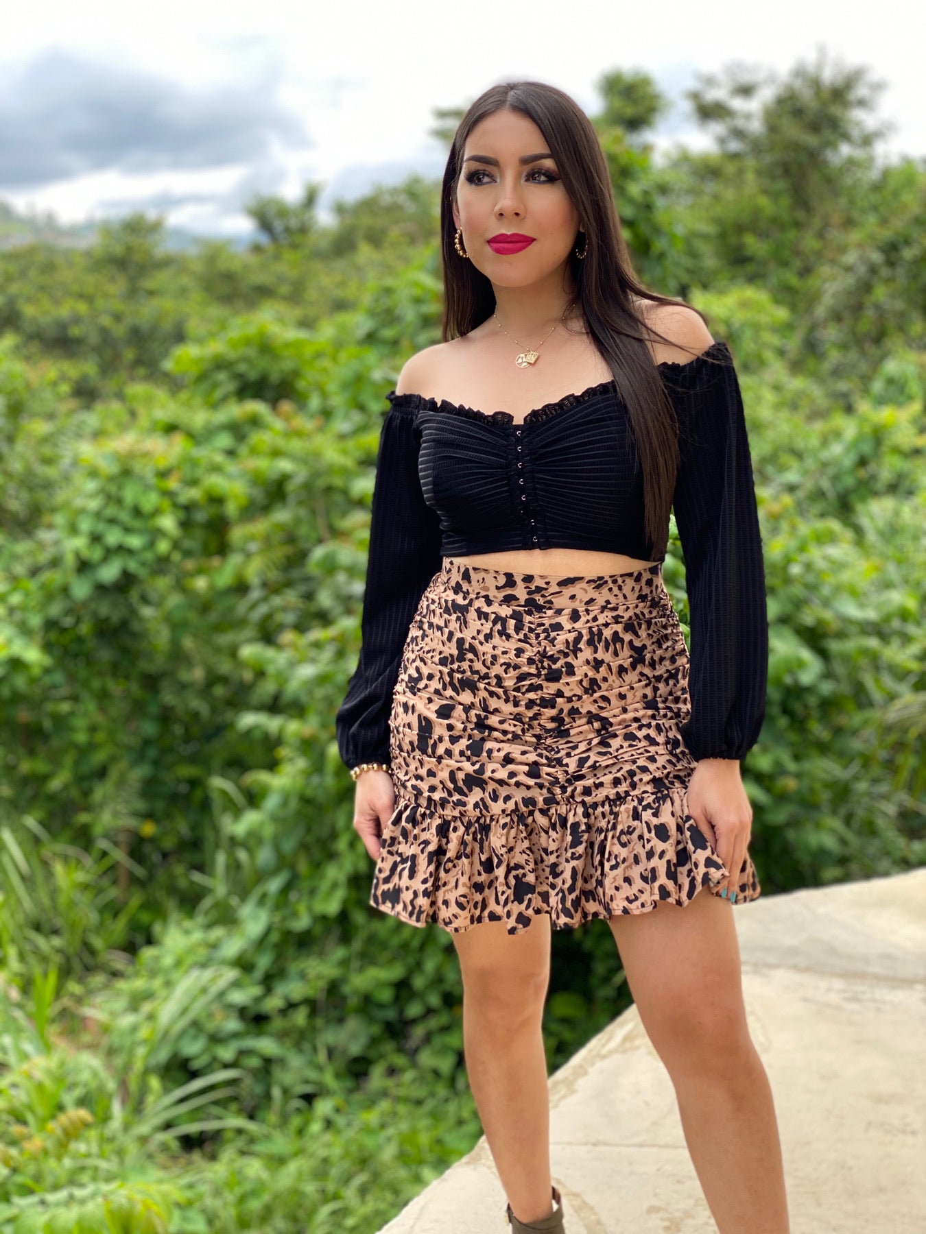 ANIMAL PRINT RUSHING SKIRTS