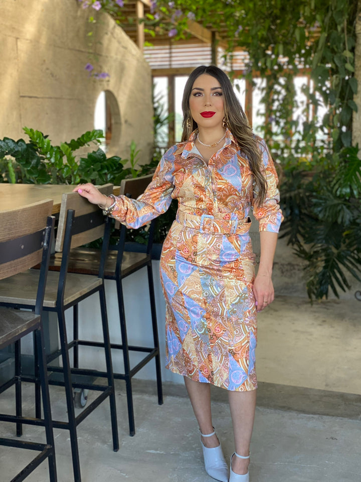 Floral Mosaico Print Skirt Set