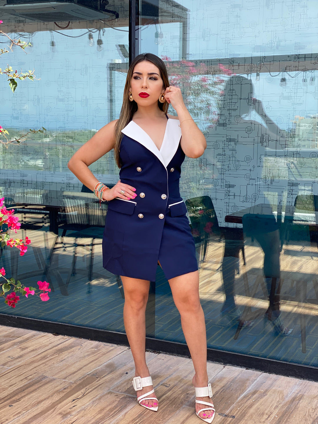 Nautical Style Mini Dress