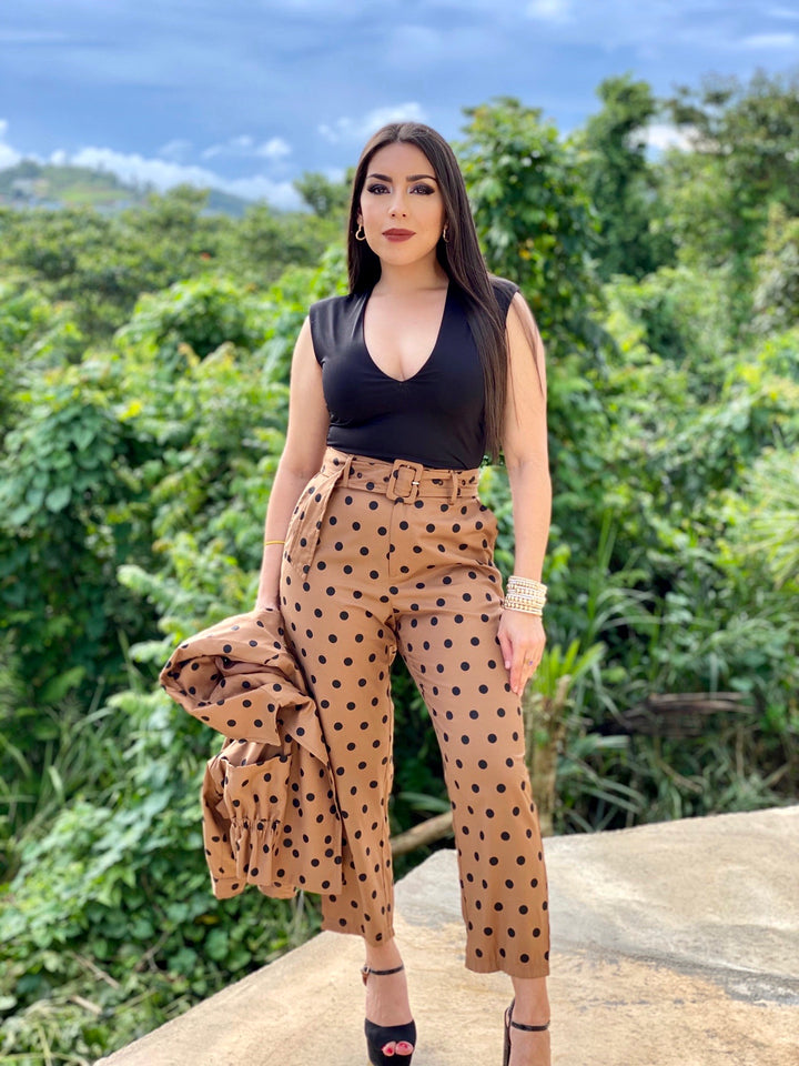 Audrey Belted Dot Pant