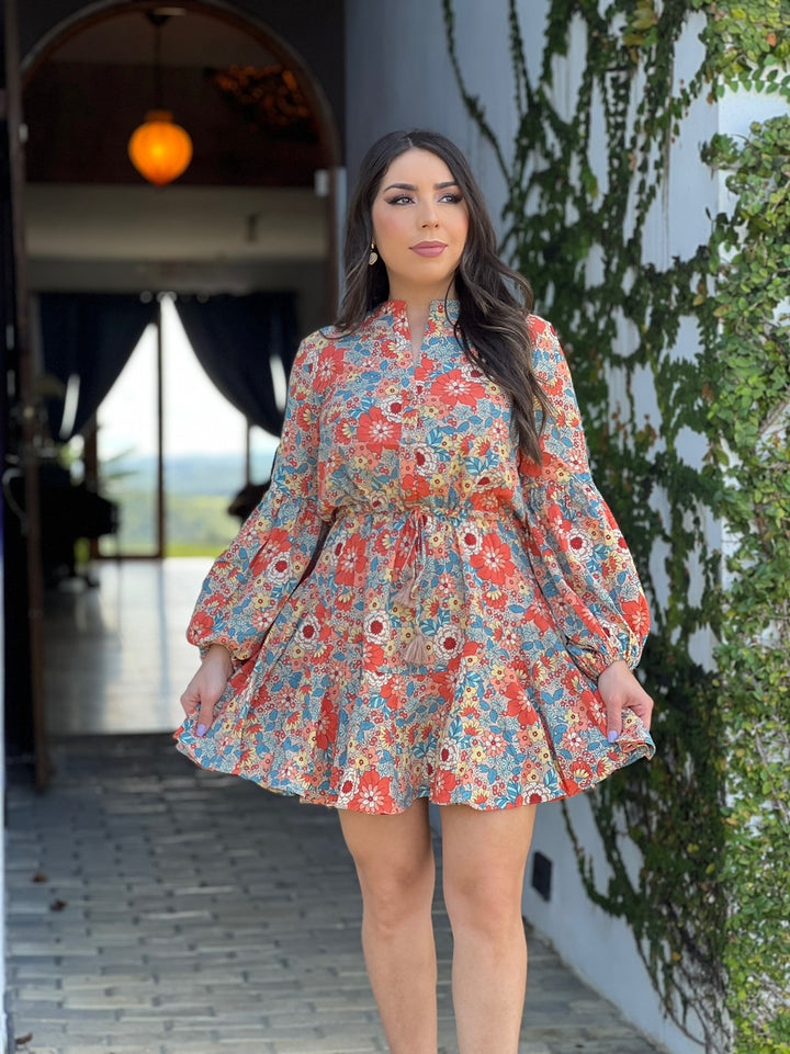 Floral Ruffle Mini Dress