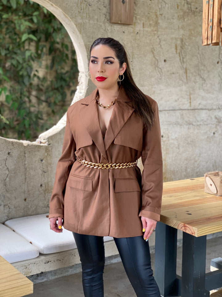 Long Sleeve Solid Wrap Blazer