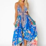 Royal blue halter dress