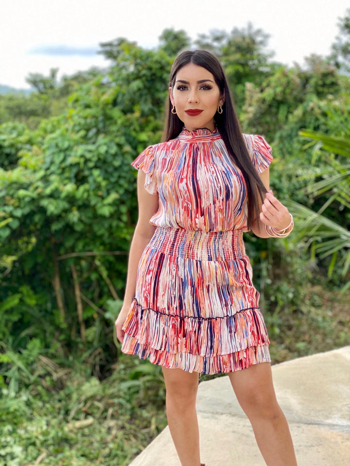 Multicolor Stripe Fluttery Set