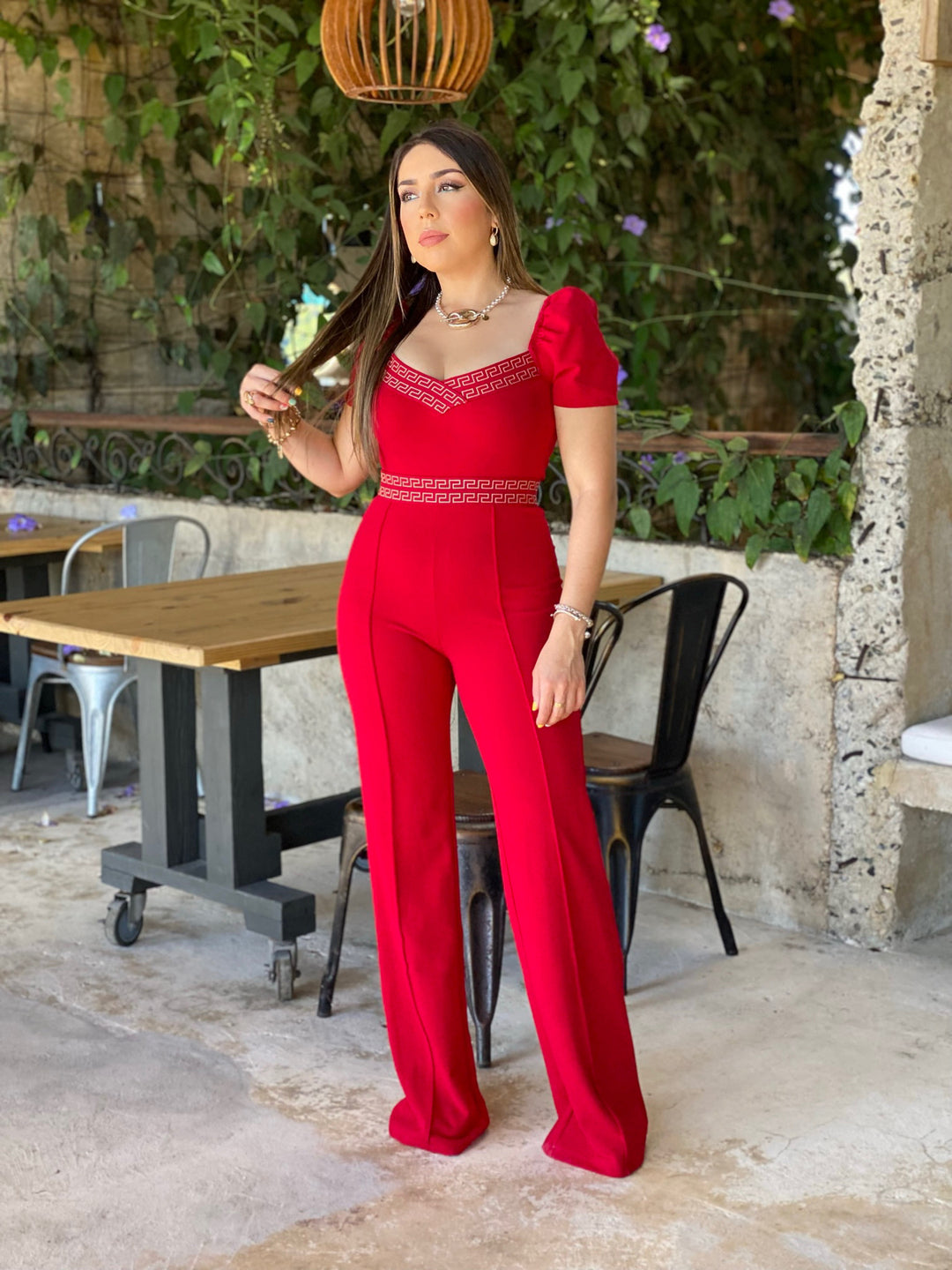 Greek Border Pattern Jumpsuit