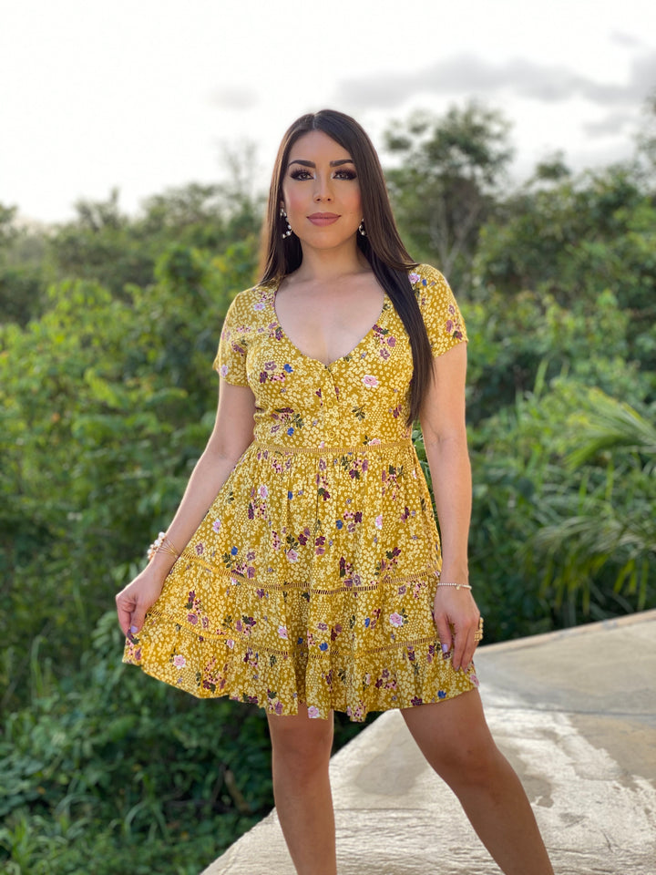 Trim Layer Mini Dress