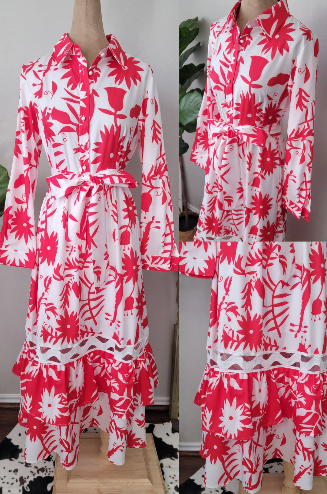 Floral Red Maxi Dress