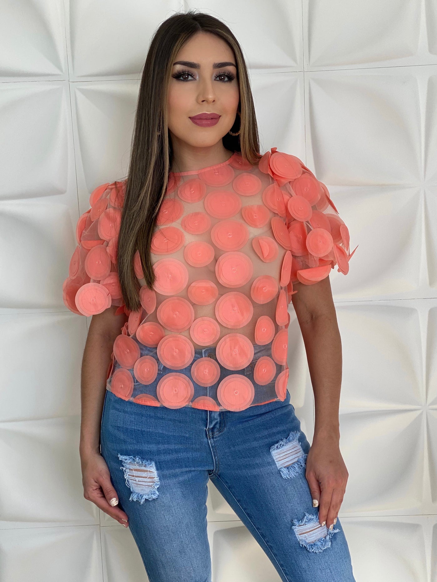 POLKA DOT SEE THROUGH TOP