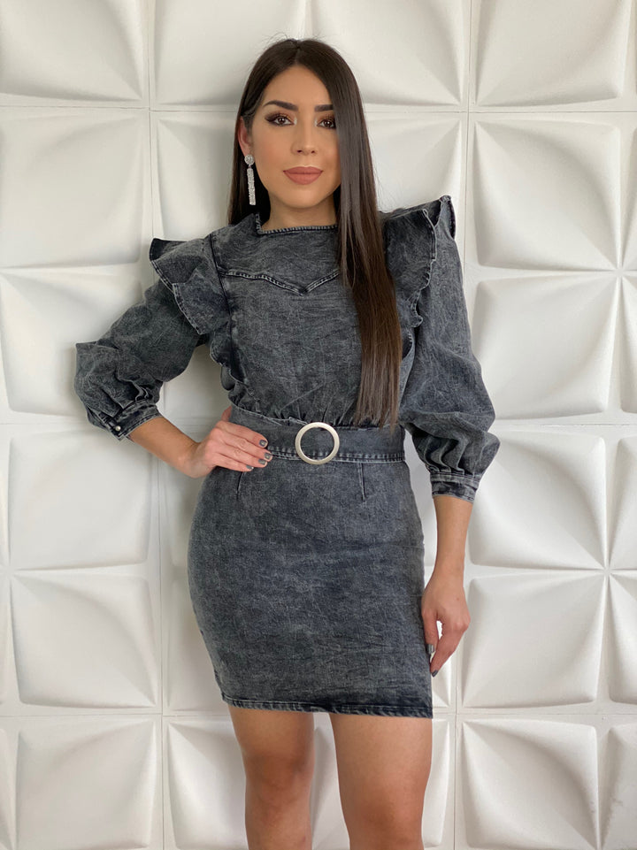 Acid Wash Denim Mini Dress