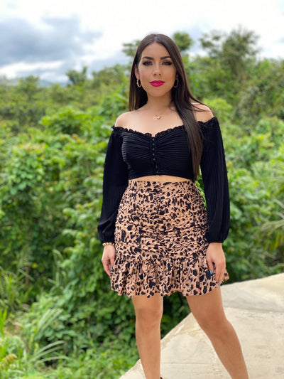 ANIMAL PRINT RUSHING SKIRTS