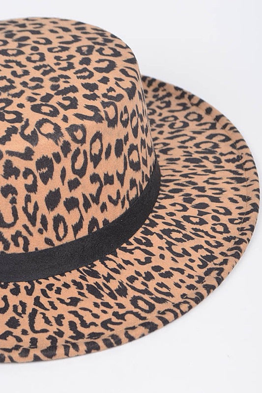 Leopard Print Flat Fedora