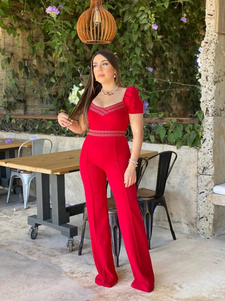 Greek Border Pattern Jumpsuit