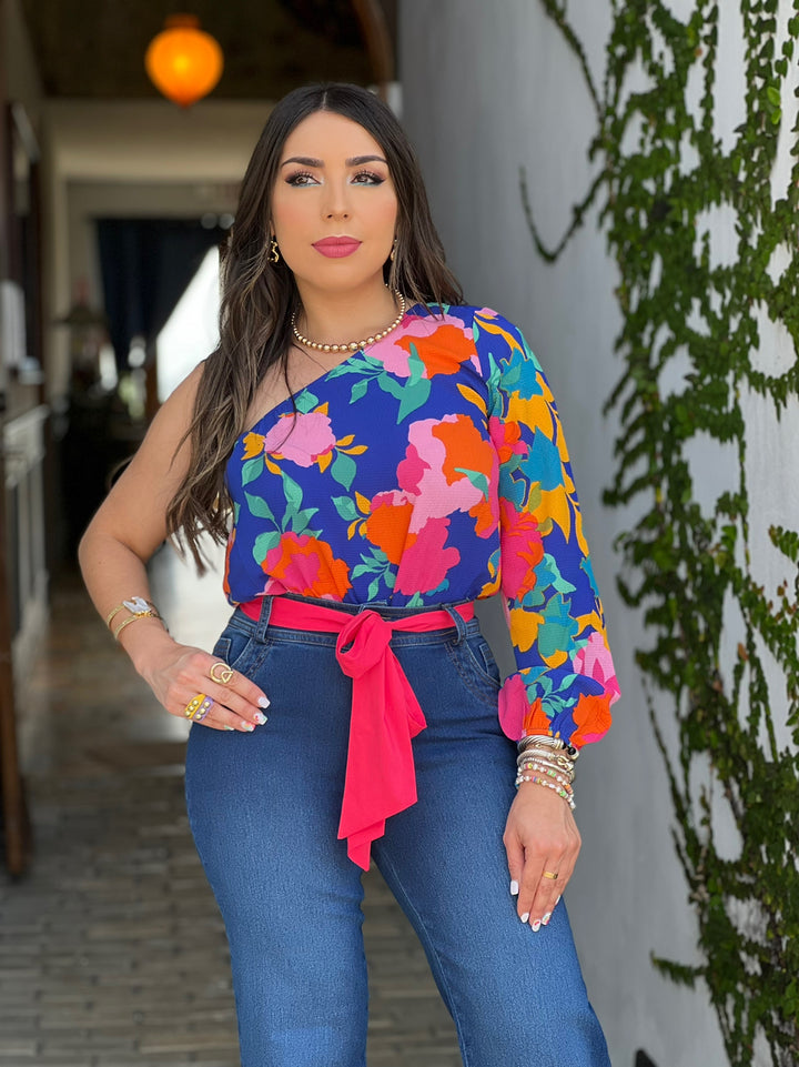 Floral One Shoulder Top