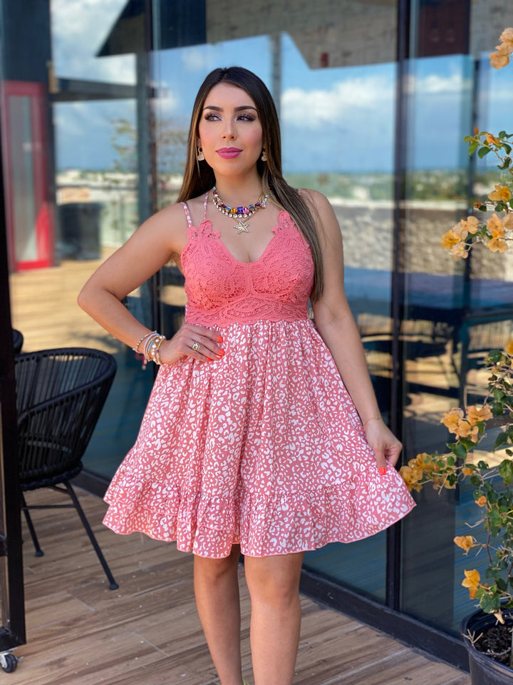Crochet Lace Ruffle Dress