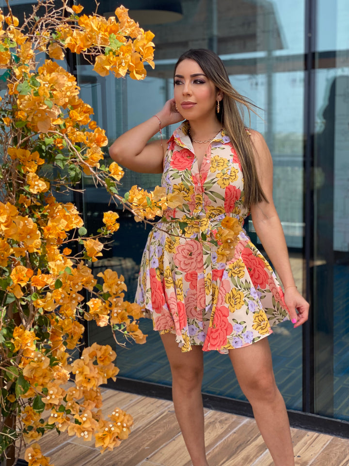 Floral Print Ruffled Dress
