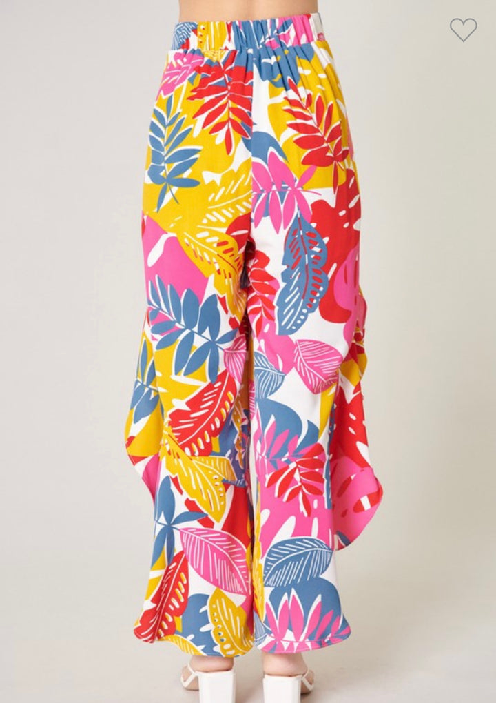Asymmetrical Ruffle Pants